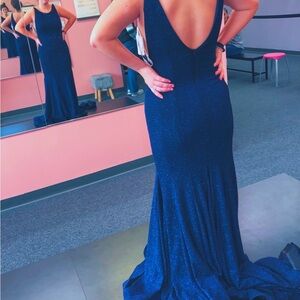 Navy Blue Sparkle Prom Dress